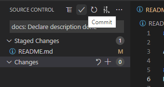 commit message and commit button