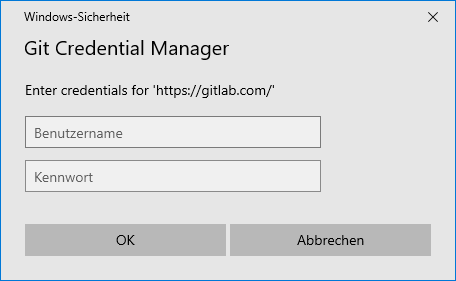 credentials dialog Windows