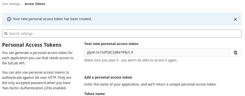 gitlab.oeaw.ac.at access token created