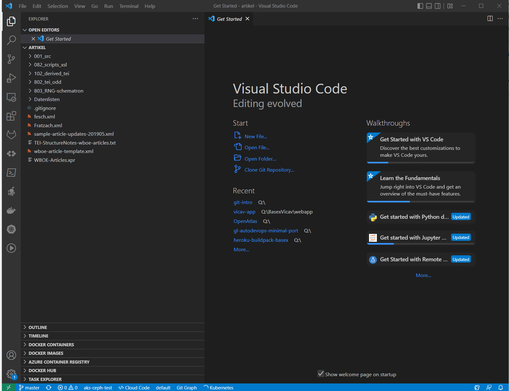 Visual Studio Code öffnen